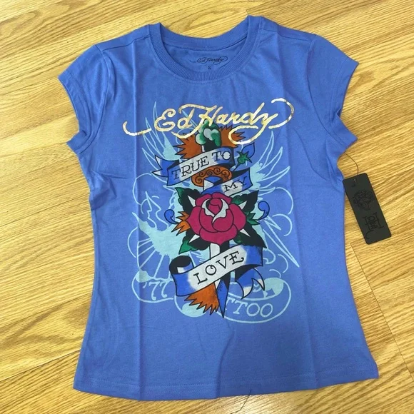 ❤️🔥🔥 ED HARDY “True to My love” tee size Small NWT - Picture 1 of 13